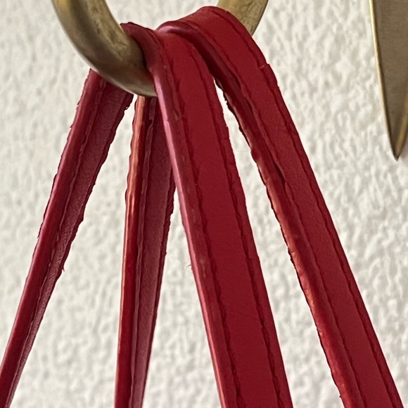 Tory Burch Gemini Link Large Red Logo Coated Canvas Vinyl Tote Bag - Picture 14 of 16